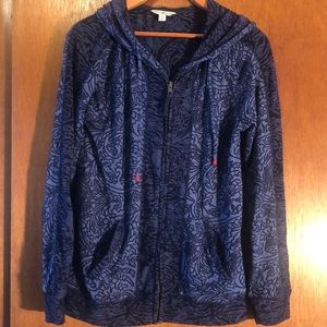 Lucky Brand blue paisley print hoodie sweatshirt